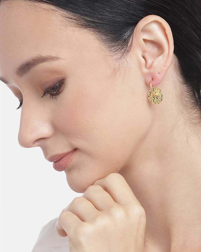 Carlton London 18Kt Gold Plated Contemporary Half Hoop Earring : FJE4320