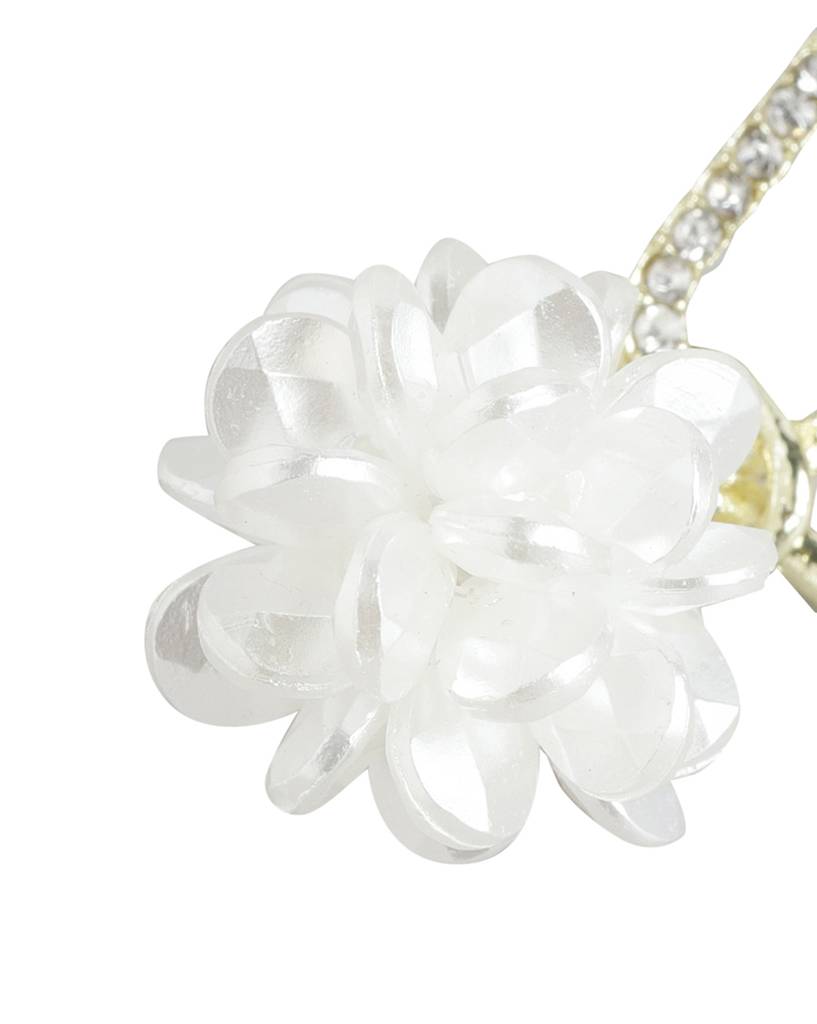 Carlton London Women Gold-Plated Cz Studded Floral Drop Earrings : FJE4380