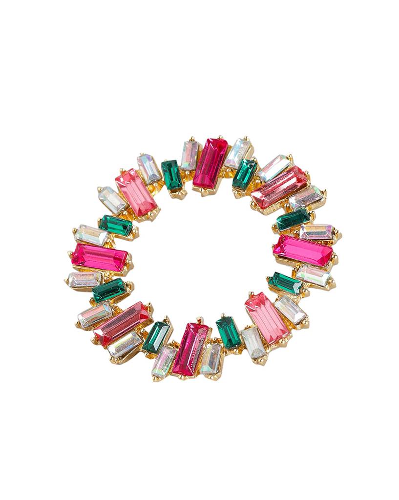 Carlton London Gold-Plated Cz Studded Circular Studs Earrings : FJE4384