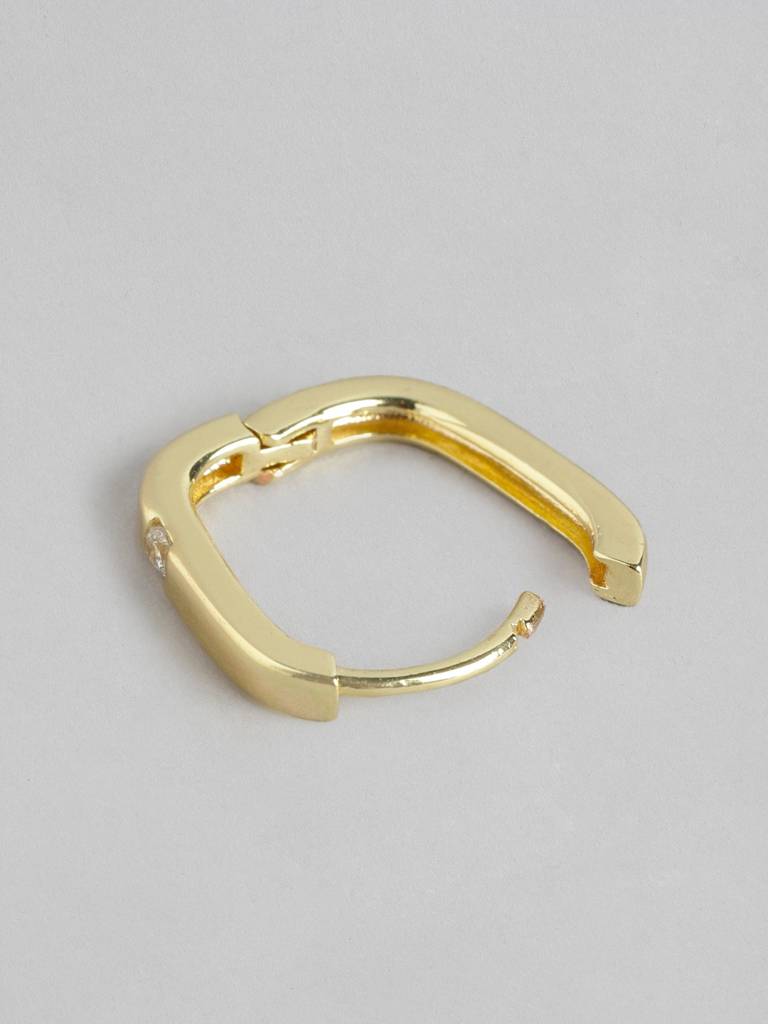 Women Gold-Plated Cz Studded Hoop Earrings : FJE4389