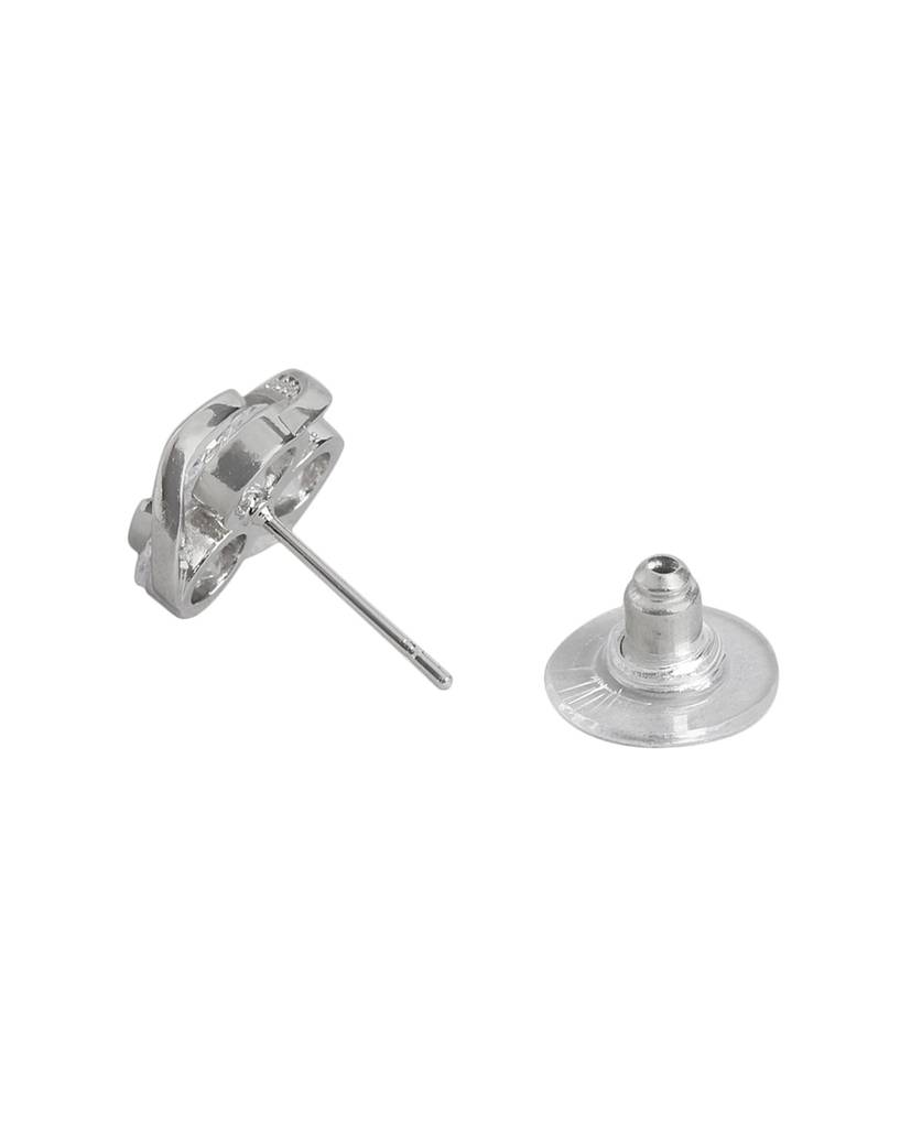 Carlton London Women Rhodium-Plated Cz Studs Earrings : FJE4405