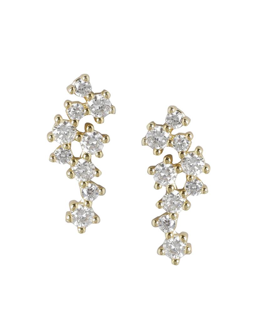 Carlton London Gold-Plated Cz Studded Ear Climber Earrings : FJE4410