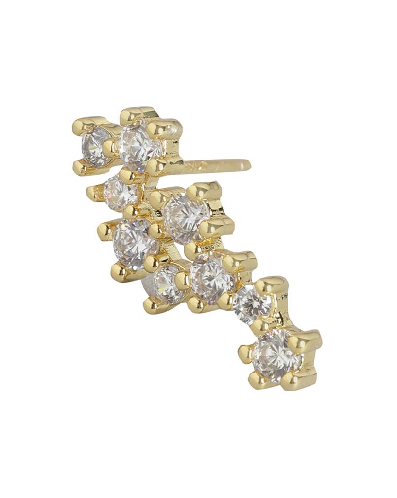 Carlton London Gold-Plated Cz Studded Ear Climber Earrings : FJE4410