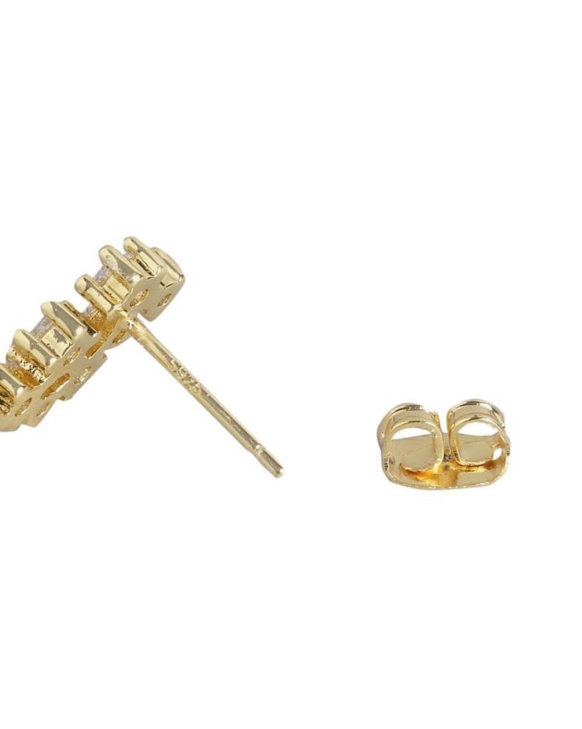 Carlton London Gold-Plated Cz Studded Ear Climber Earrings : FJE4410