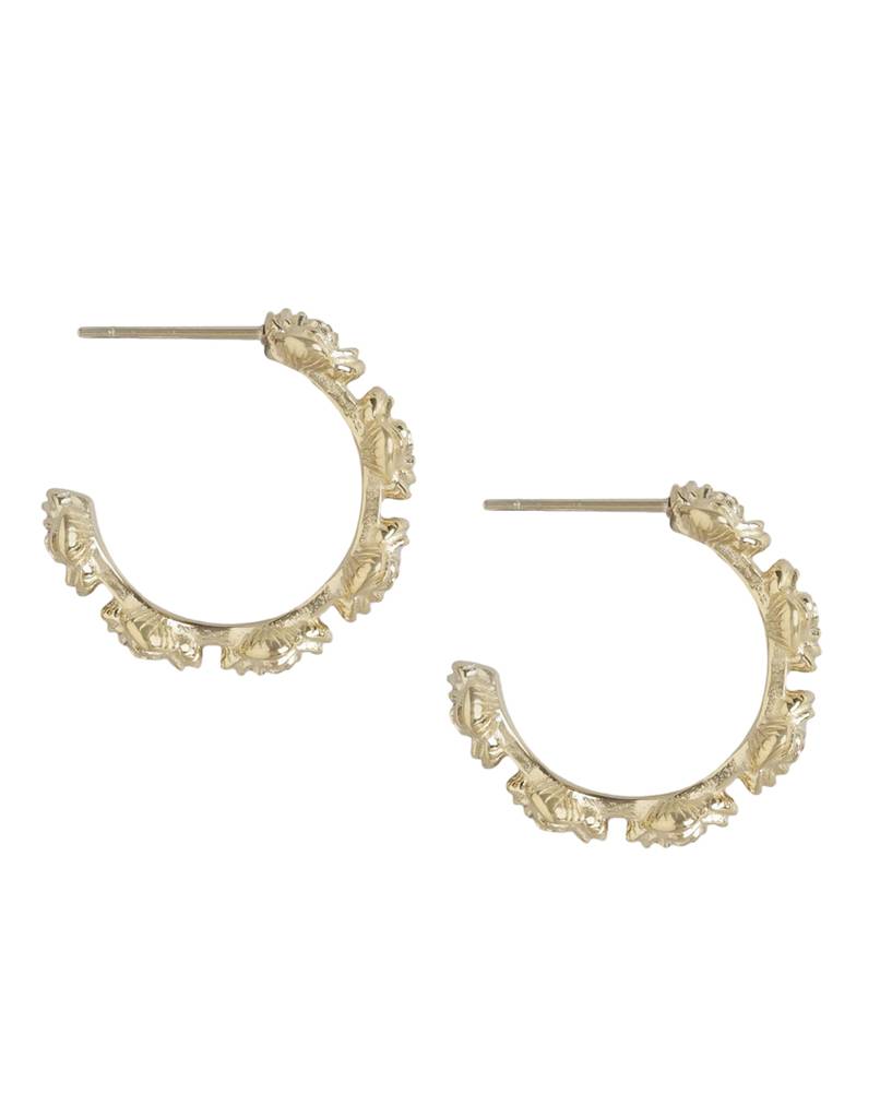 Carlton London- Women Gold-Plated Half Hoop Earrings : FJE4429