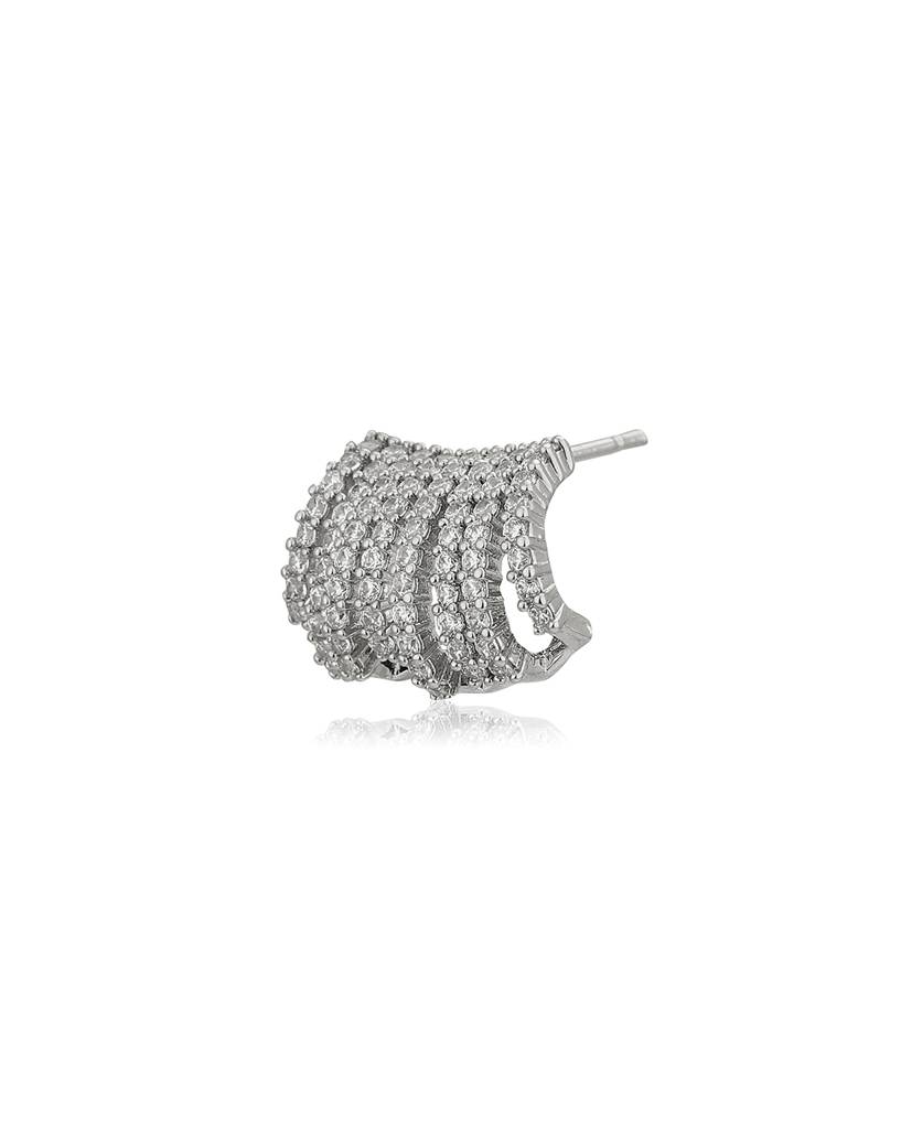 Premium Rhodium-Plated Cz Contemporary Studs : FJE4433