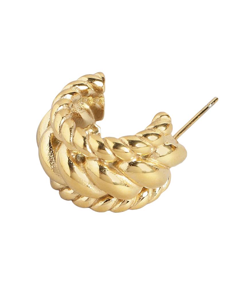 Carlton London Women Gold-Plated Half Hoop Earrings : FJE4437