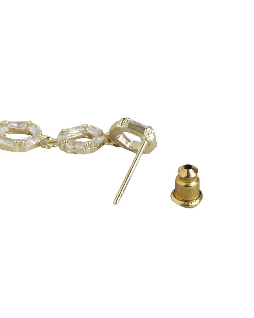 Carlton London Women Gold-Plated Pearl-Studded Drop Earrings : FJE4446