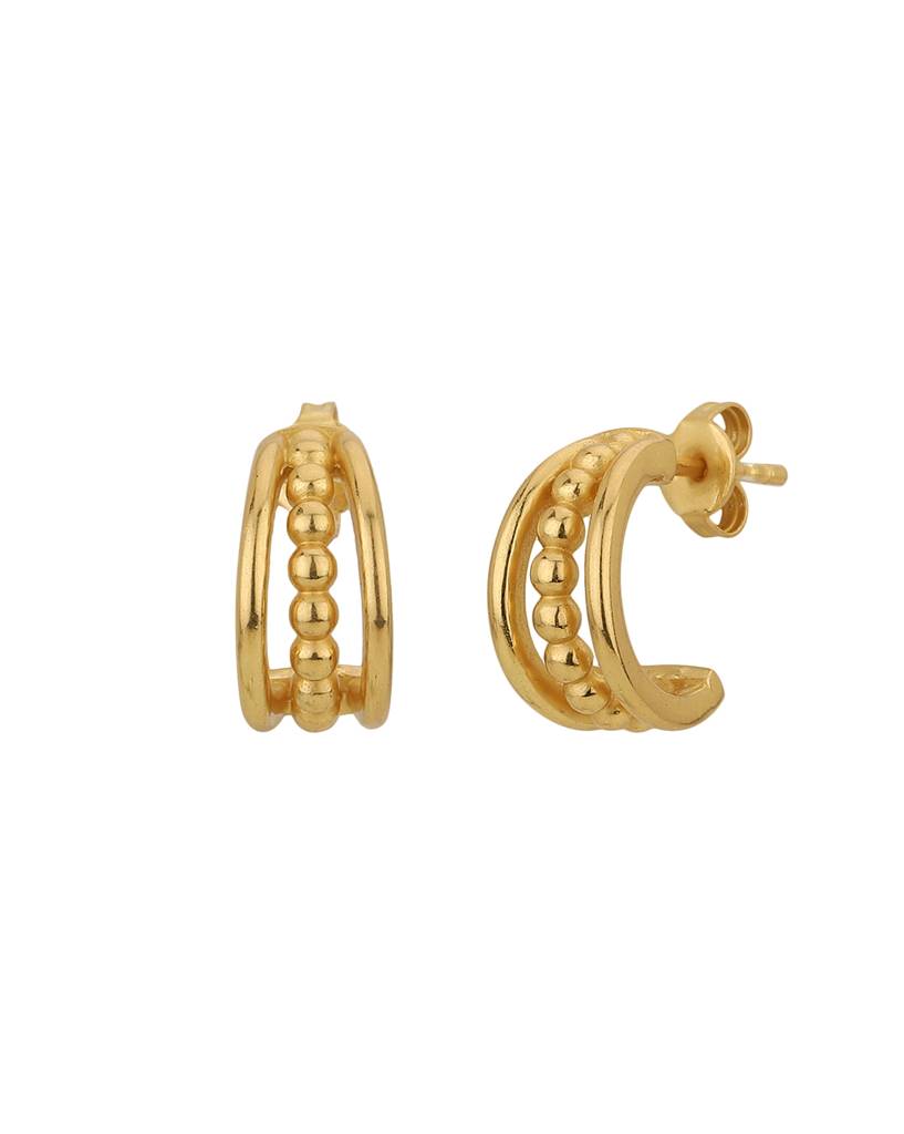 18Kt Gold-Plated Contemporary Half Hoop Earrings : FJE4512