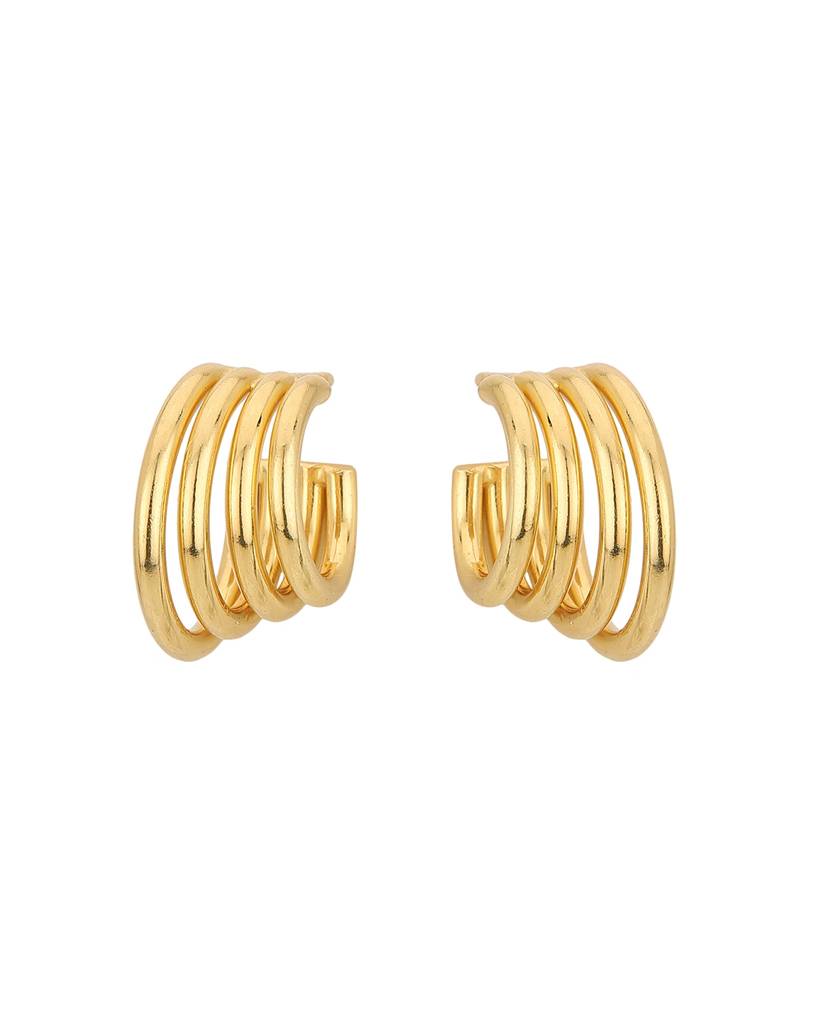 Carlton London 18Kt Gold--Plated Contemporary Half Hoop Earrings : FJE4513