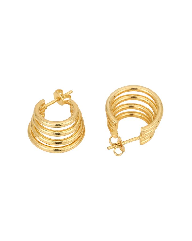 Carlton London 18Kt Gold--Plated Contemporary Half Hoop Earrings : FJE4513