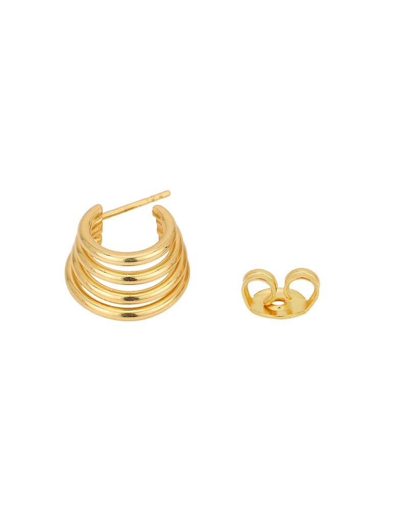 Carlton London 18Kt Gold--Plated Contemporary Half Hoop Earrings : FJE4513