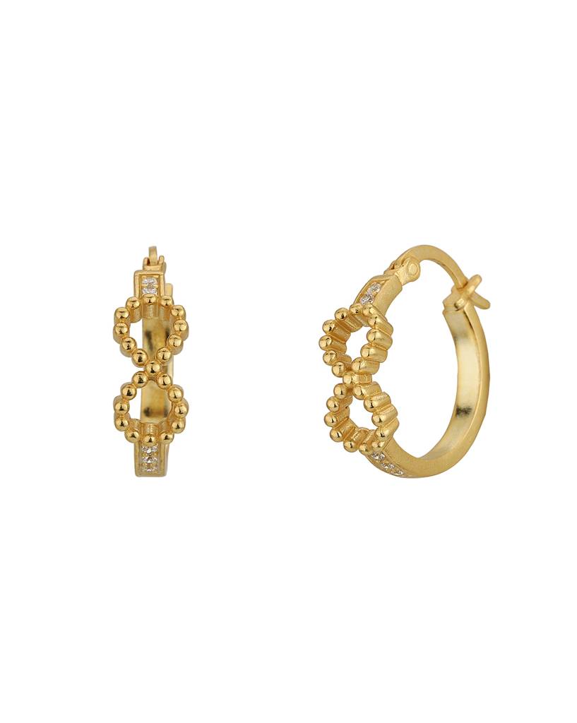 Carlton London Gold-Plated Cz Circular Hoop Earrings : FJE4530