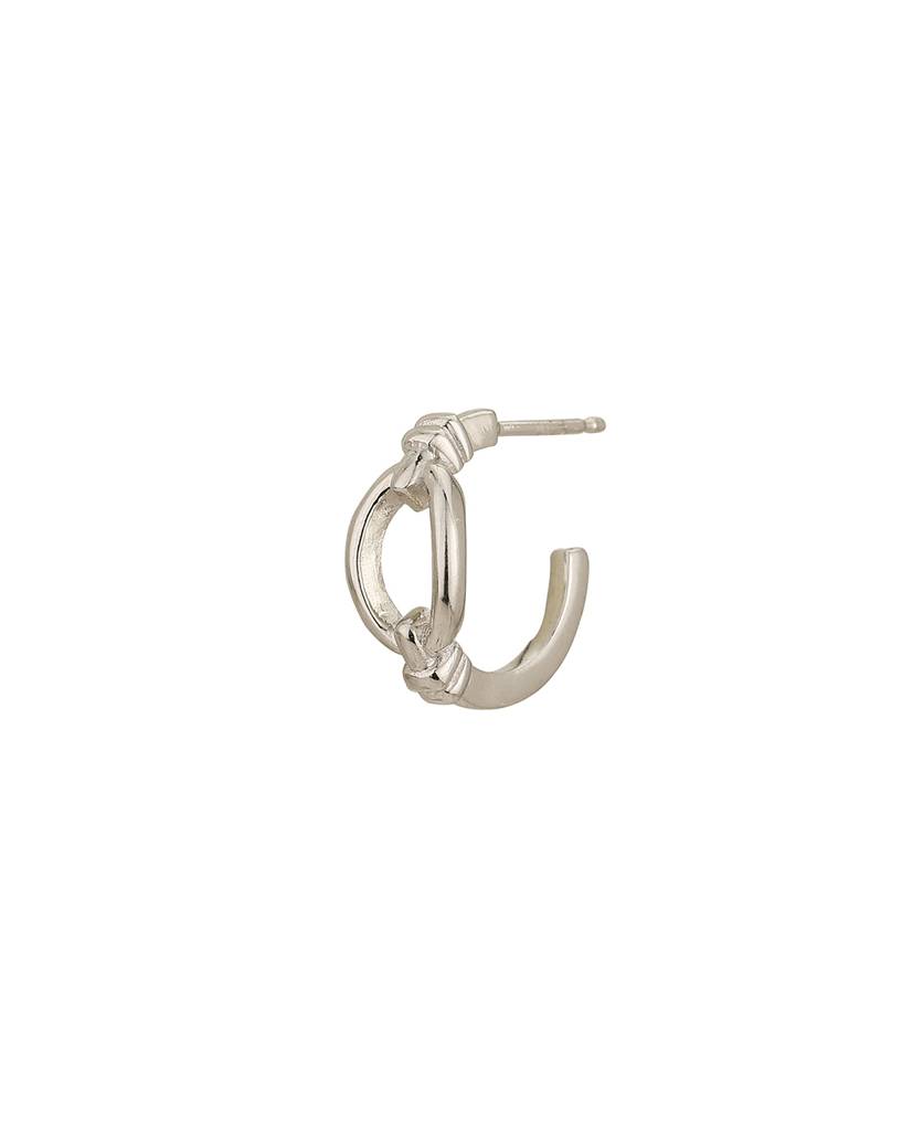 Carlton London Rhodium-Plated Contemporary Half Hoop Earrings : FJE4533