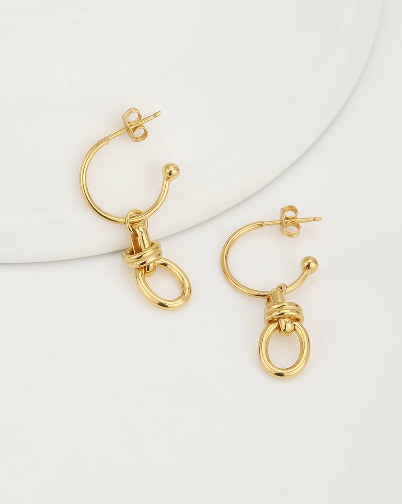 Carlton London Gold-Plated Contemporary Half Hoop Earrings : FJE4534