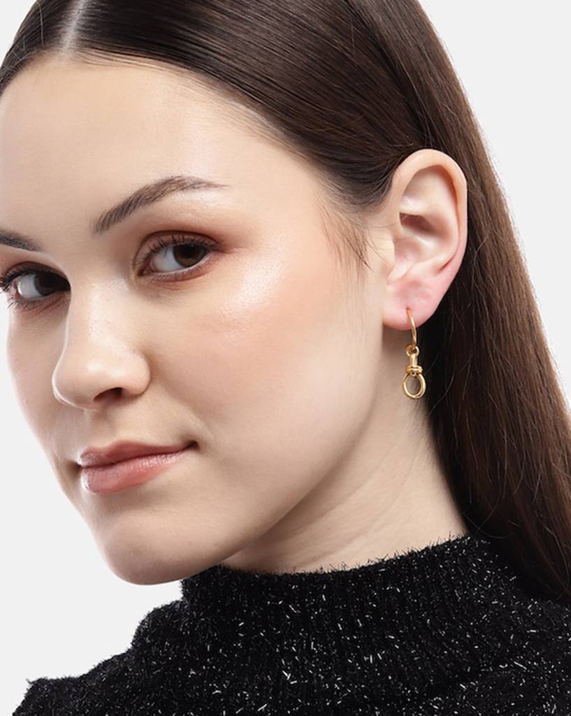 Carlton London Gold-Plated Contemporary Half Hoop Earrings : FJE4534