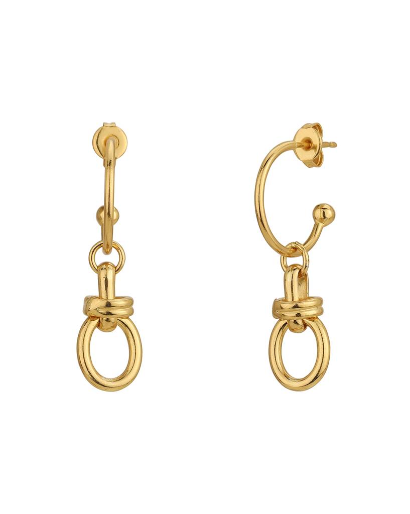 Carlton London Gold-Plated Contemporary Half Hoop Earrings : FJE4534