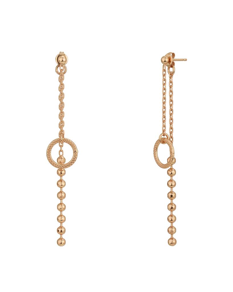 Carlton London Rose Gold Plated Contemporary Drop Earrings : FJE4535