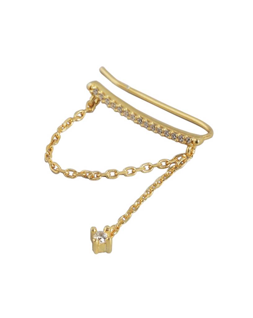 Gold-Plated Contemporary Drop Earrings : FJE4541