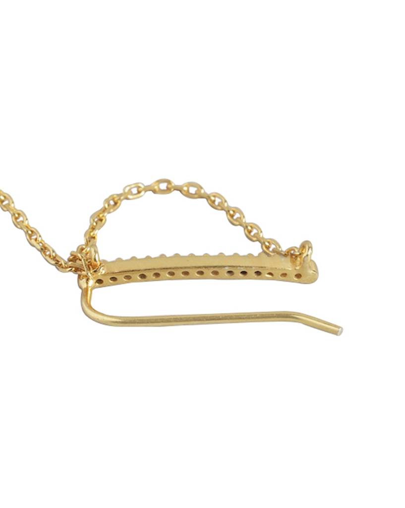 Gold-Plated Contemporary Drop Earrings : FJE4541