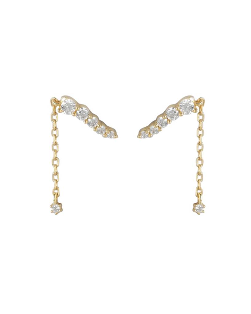 Carlton London Gold-Plated Cz Contemporary Drop Earrings : FJE4547