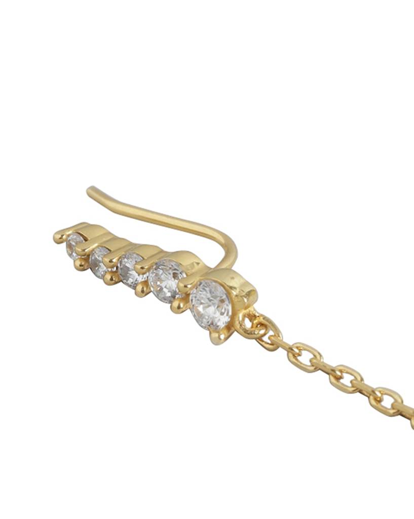 Carlton London Gold-Plated Cz Contemporary Drop Earrings : FJE4547