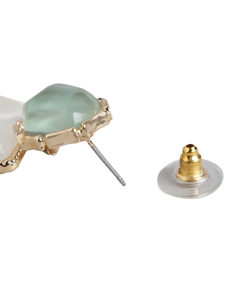 Carlton London Women Gold-Plated Stone Studded Drop Earrings : FJE4589