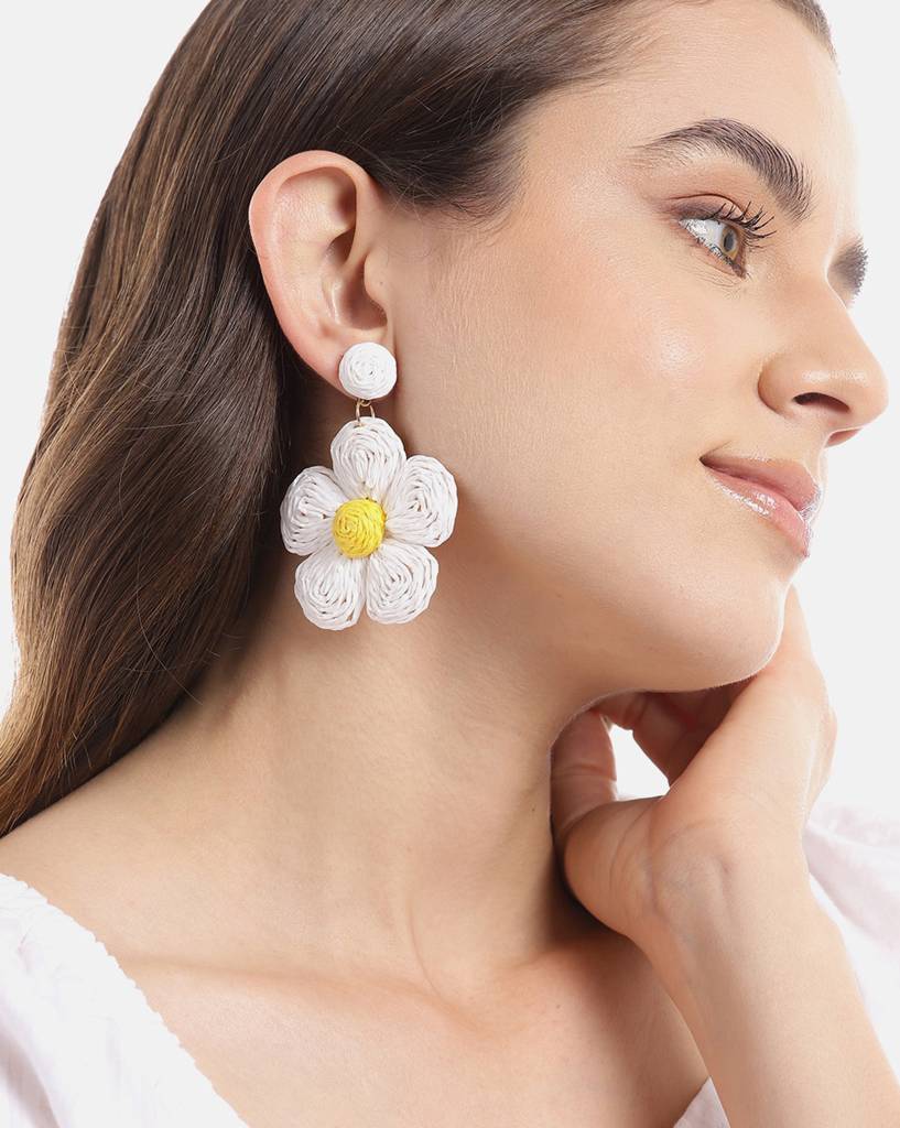 Carlton London Gold-Plated Floral Drop Earrings : FJE4590