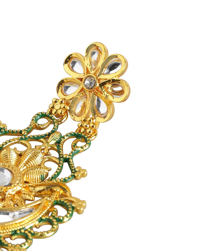 Carlton London Gold-Plated Dangling Pearl Chandelier Jhumka Earring : FJE4641