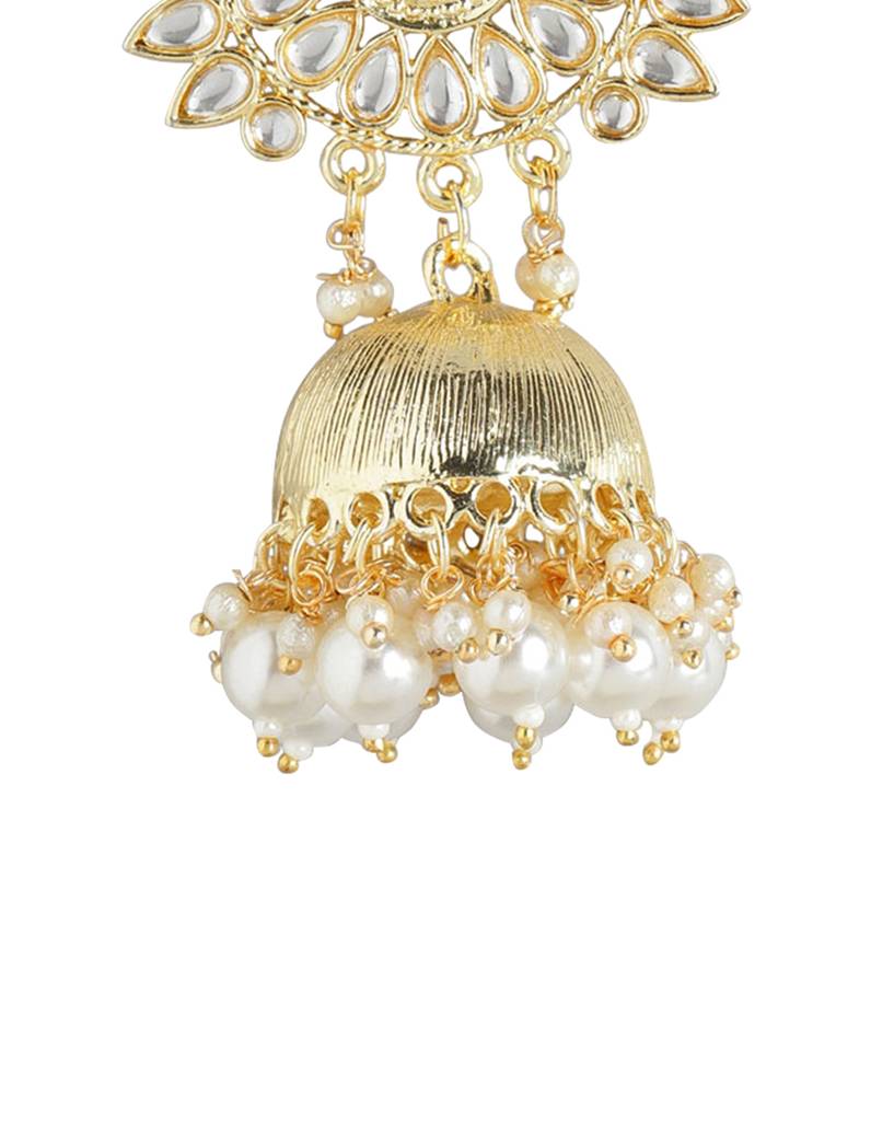 Carlton London Gold Plated Pearl Enamel Jhumka Earring : FJE4645
