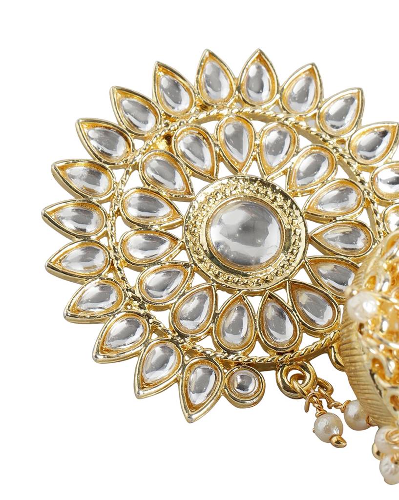 Carlton London Gold Plated Pearl Enamel Jhumka Earring : FJE4645