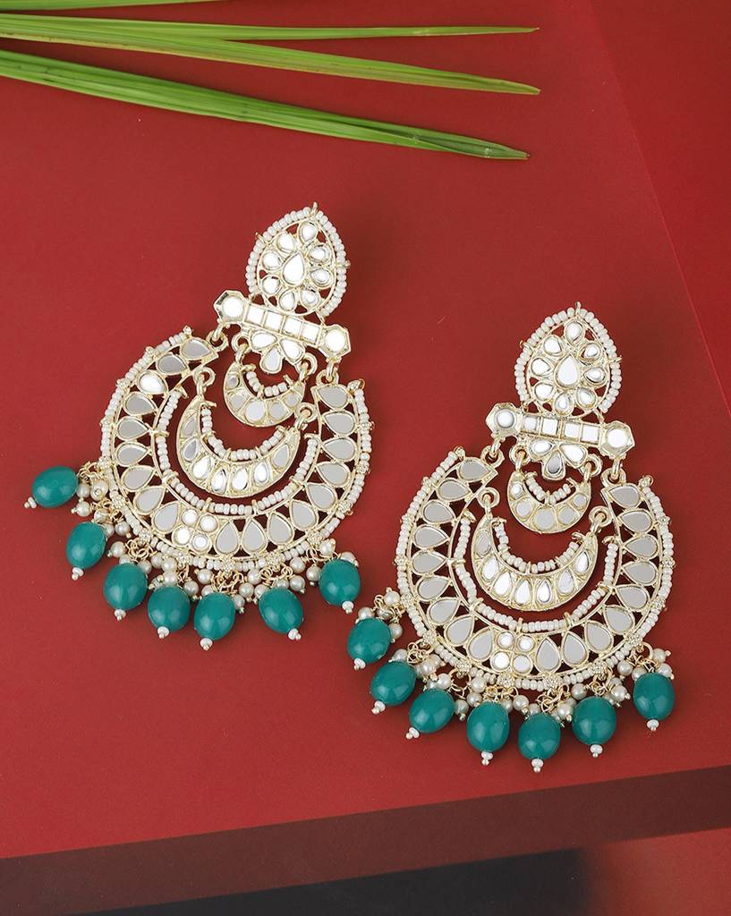 Carlton London Gold Plated Dangling Pearl Chandelier Jhumka Earring : FJE4655