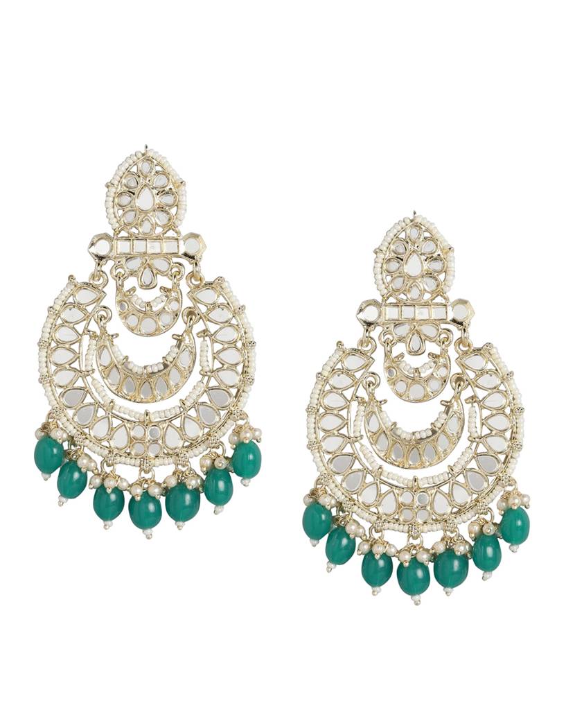 Carlton London Gold Plated Dangling Pearl Chandelier Jhumka Earring : FJE4655