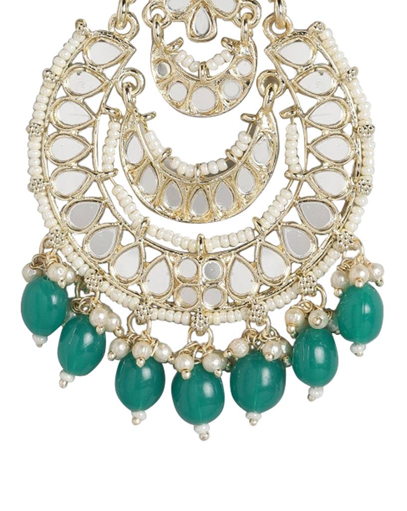 Carlton London Gold Plated Dangling Pearl Chandelier Jhumka Earring : FJE4655