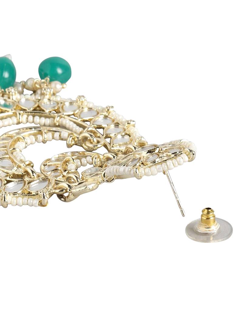 Carlton London Gold Plated Dangling Pearl Chandelier Jhumka Earring : FJE4655