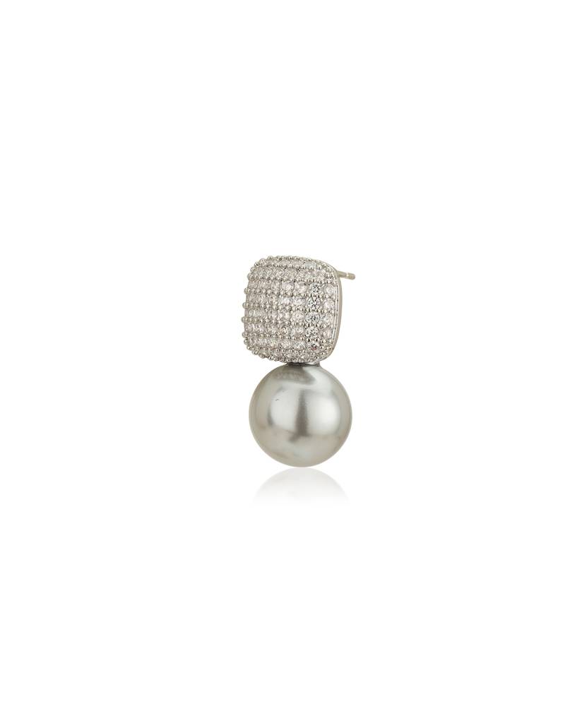 Premium Silver-Plated Pearl Contemporary Drop Earrings : FJE4752