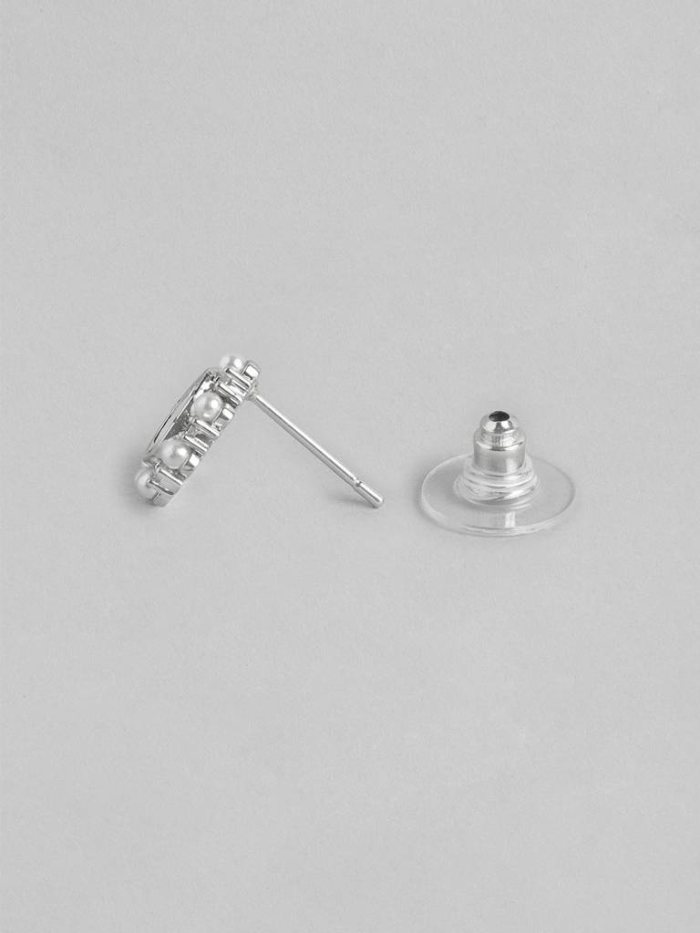 Silver-Plated Cz Teardrop Shaped Studs : FJE4753