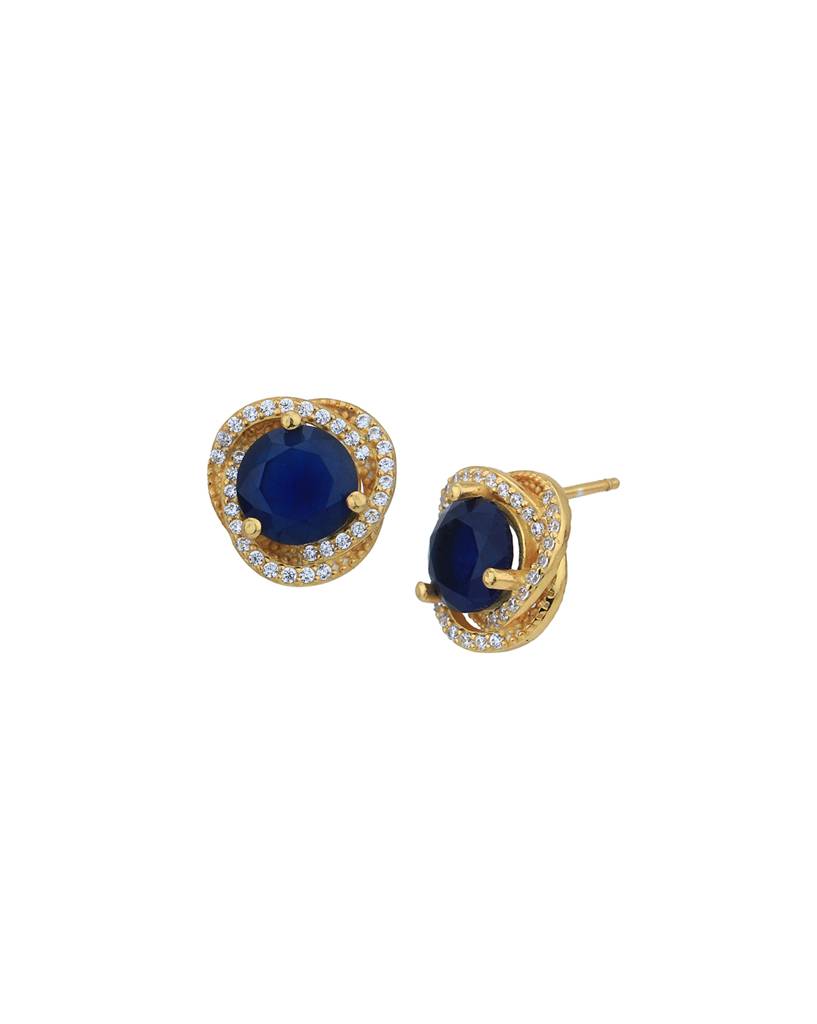 Carlton London 18Kt Gold-Plated Cubic Zirconia Contemporary Studs : FJE4801
