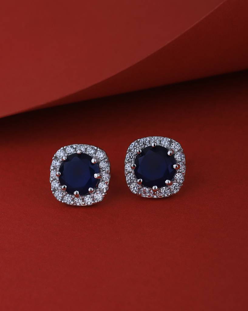 T&T 3mm Stainless Steel CZ Square Stud Earrings – Nickel-Free, Unisex Design