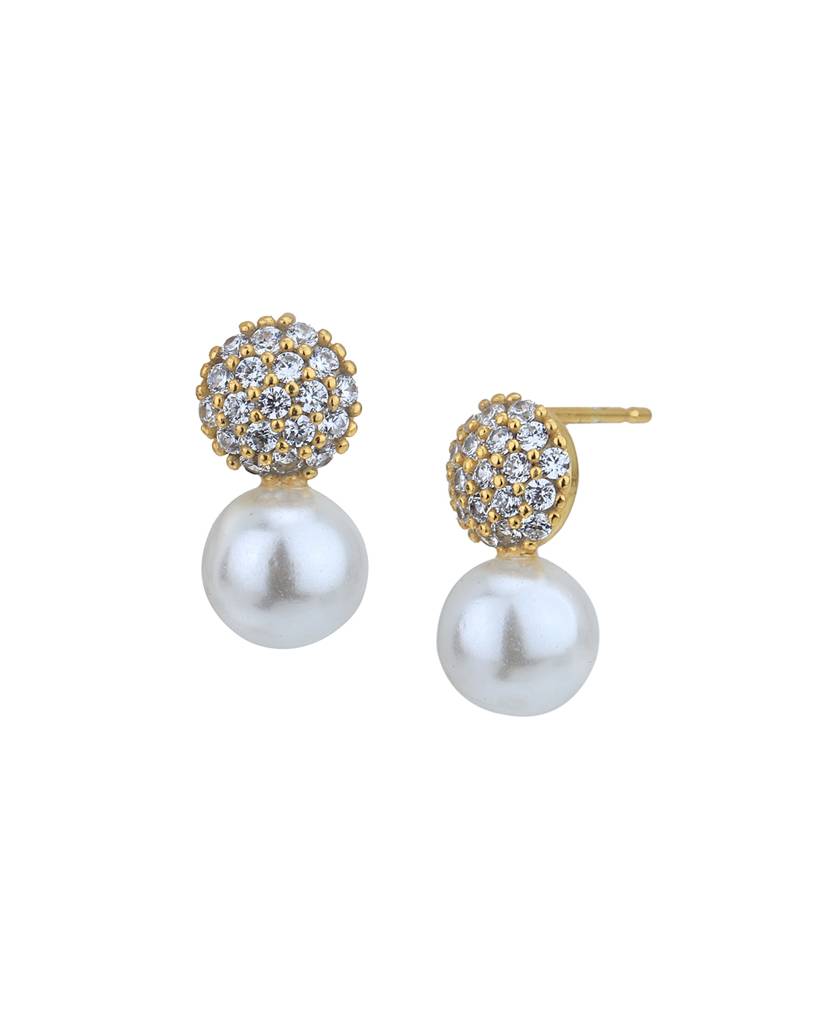 Carlton London 18Kt Gold Plated With Cz Drop Earrings : FJE4814