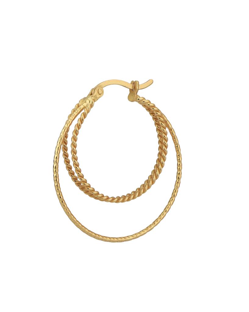 Carlton London 18Kt Gold Plated Triple Bar Hoop Earrings : FJE4827