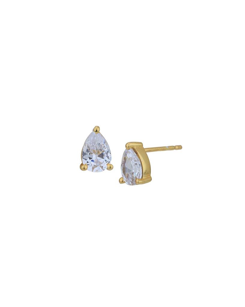 Carlton London 18Kt Gold-Plated Cz Teardrop Shaped Stud Earrings : FJE4832