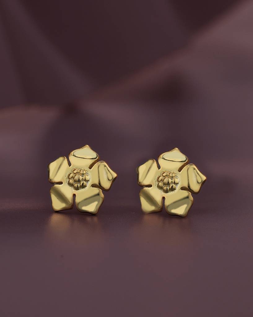 Carlton London 18Kt Gold-Plated Floral Studs : FJE4833