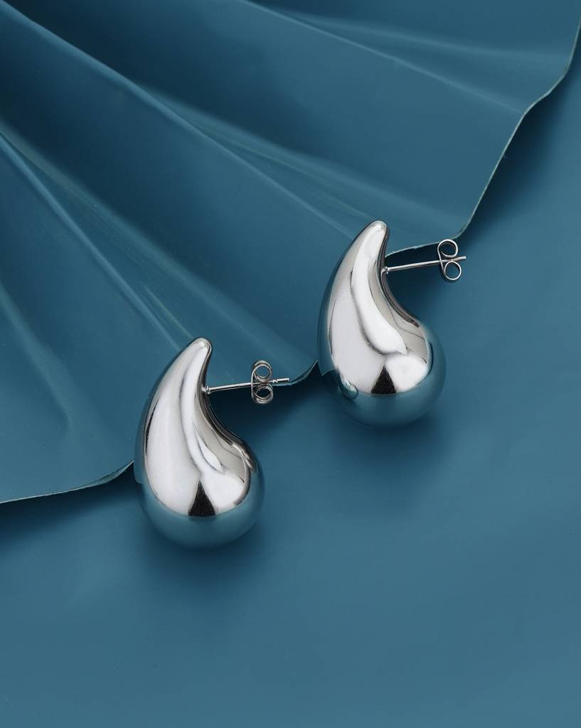 Carlton London Silver-Plated Contemporary Stainless Steel Studs : FJE4875