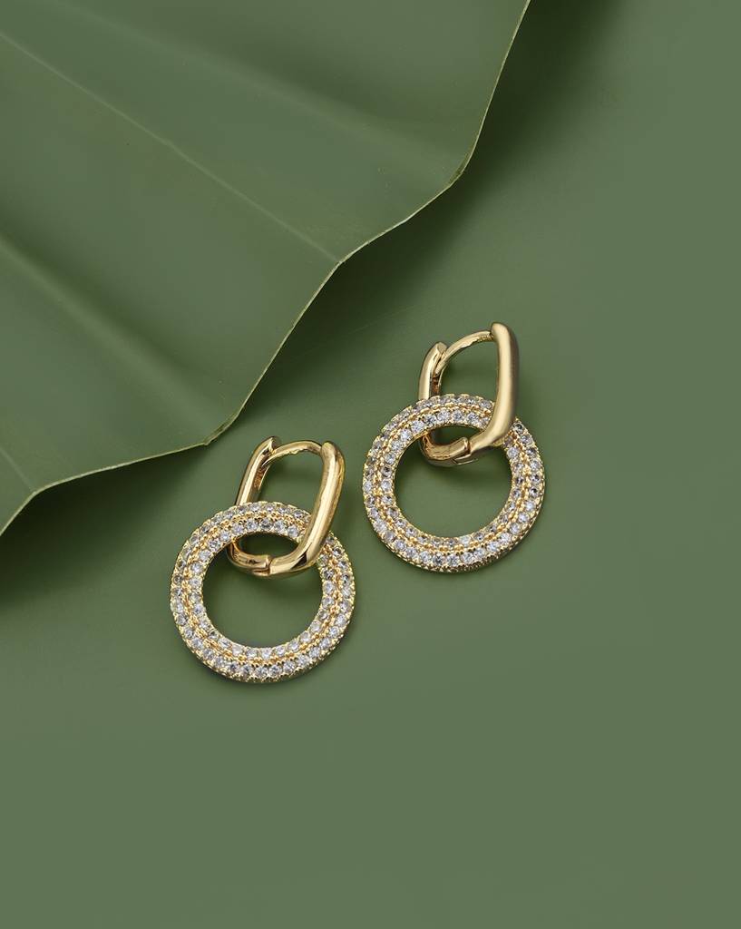 Carlton London Gold-Plated Geometric Cz Stainless Steel Drop