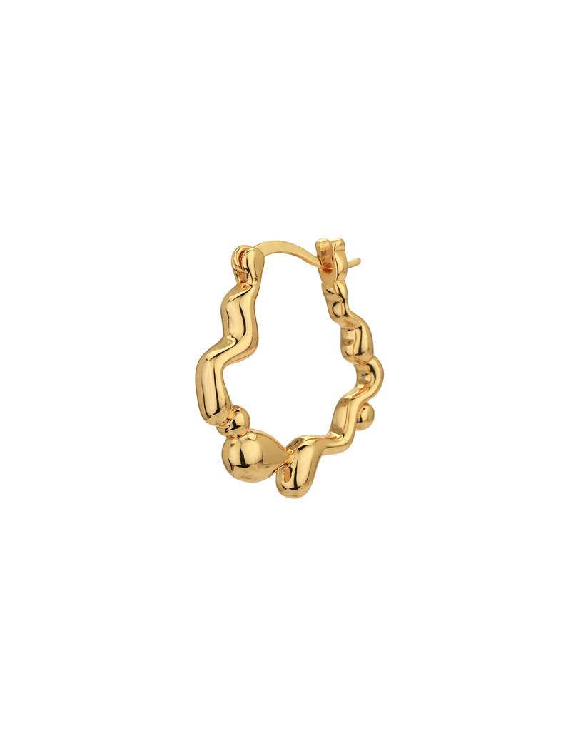 Carlton London Gold-Plated Contemporary Stainless Steel Hoop Earrings : FJE4884