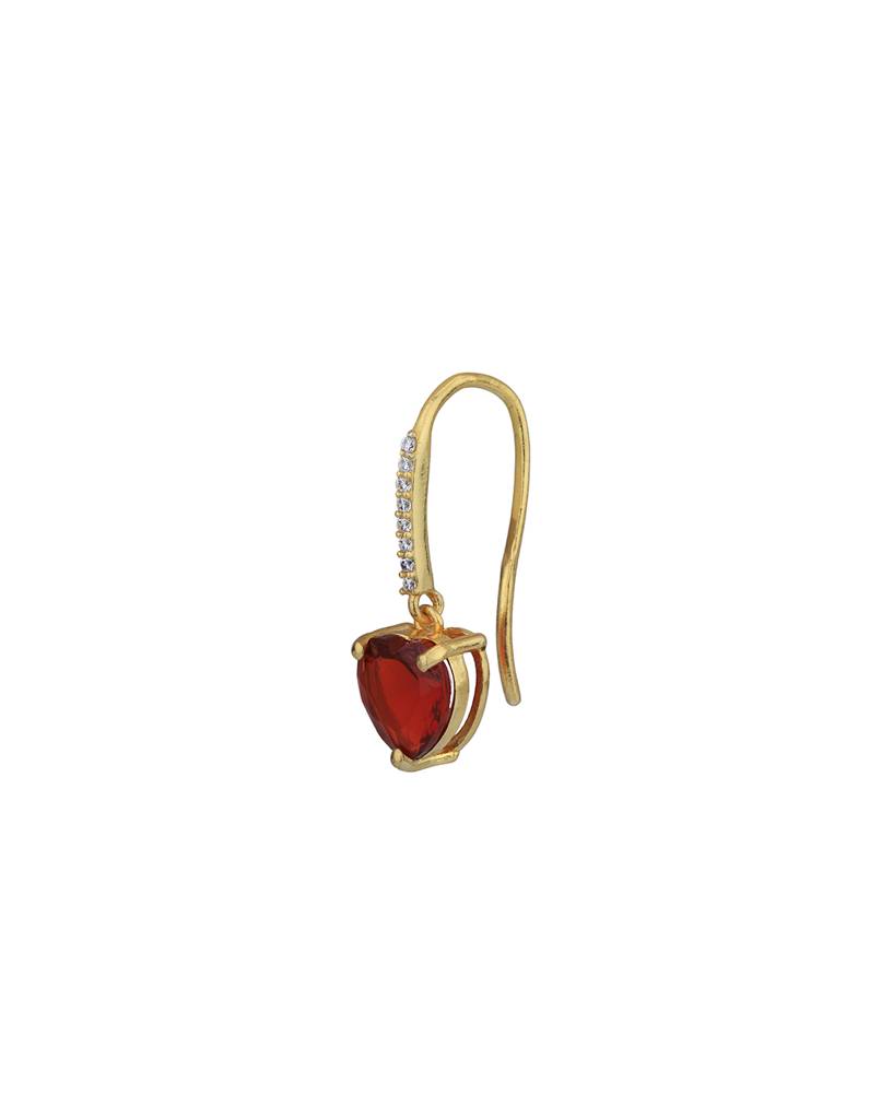 Carlton London 18Kt Gold-Plated Cz Heart Shaped Drop Earrings : FJE4912