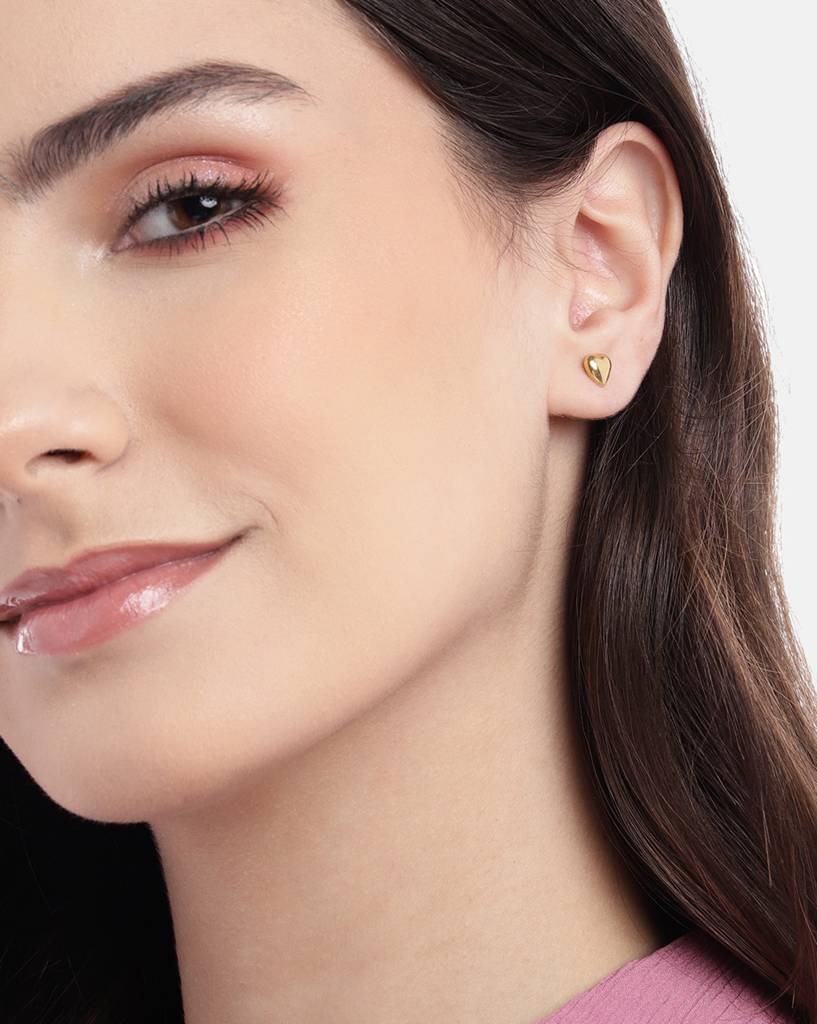 Carlton London Set Of 2 18K Gold-Plated Heart Shaped & Star Shaped Studs : FJE4927