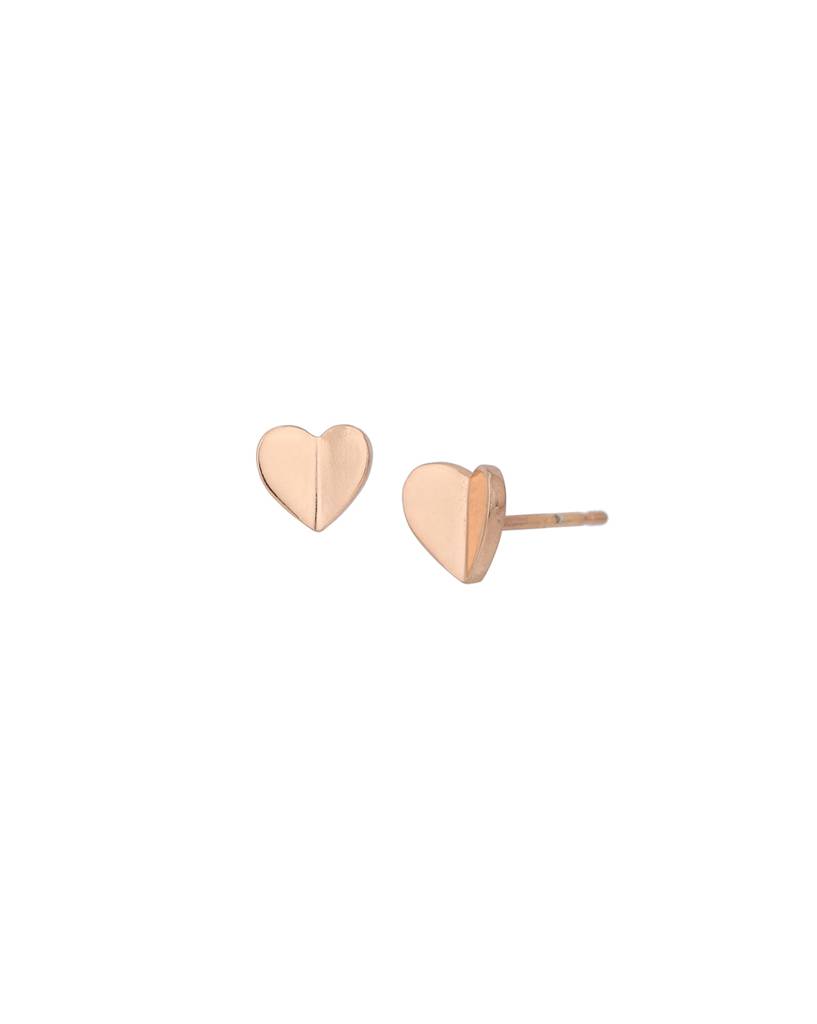 Carlton London Set Of 2 18Kt Gold & Rose Gold Plated Leaf & Heart Shaped Studs : FJE4928