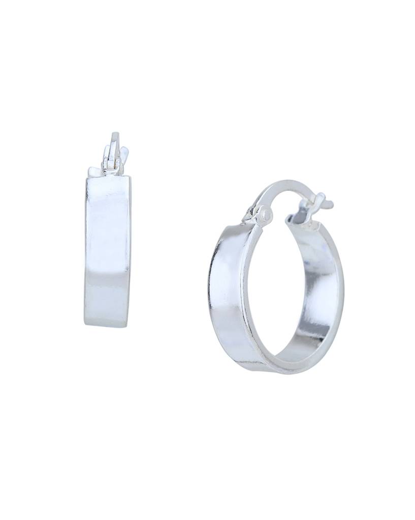 Carlton London Rhodium--Plated Circular Hoop Earrings : FJE4940